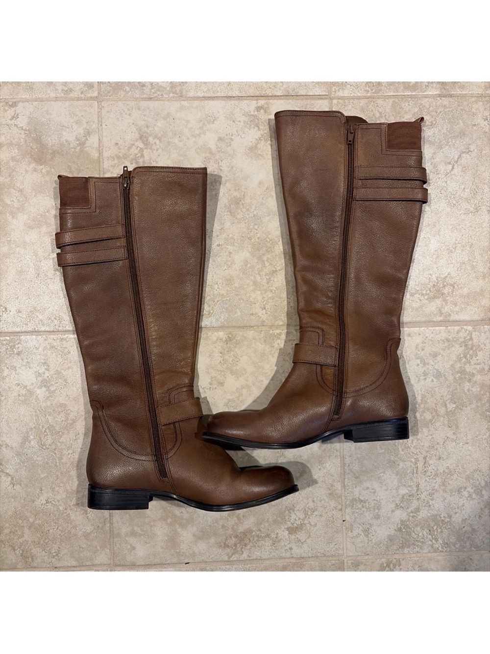 Naturalizer Brown Tall Riding Boots with Buckle Straps women’s size 7 - Picture 2 of 5